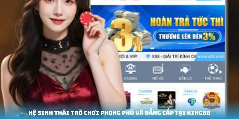 Hệ sinh thái trò chơi phong phú và đẳng cấp tại King88